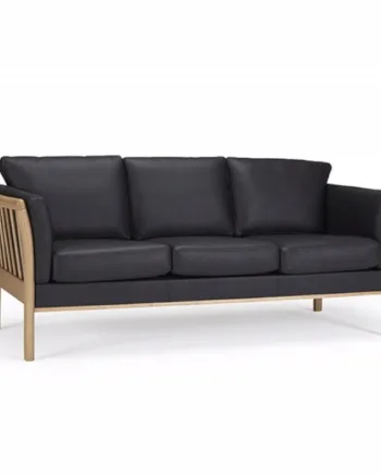 Fredericia Tremmesofa  Personers Sofa  Sort Læder