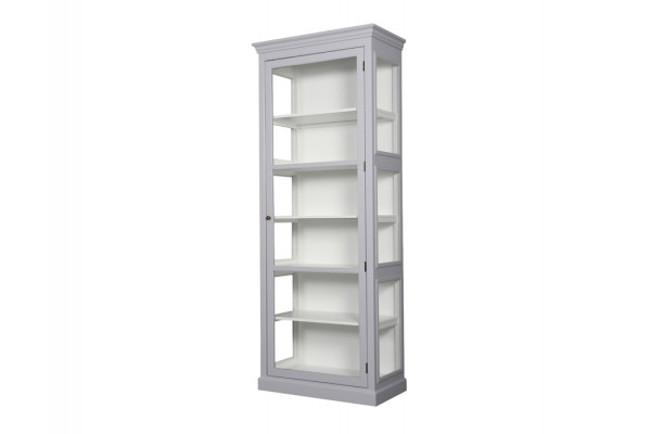 Fur Vitrineskab 212x84x44 Lysgrå Hvid