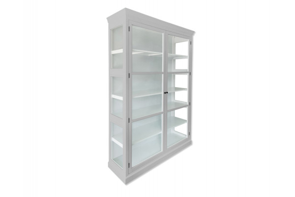Fyn Vitrineskab 212x148x44 Lysgrå Hvid