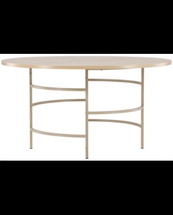 Hagen Rundt Spisebord Metal Mdf H74 ø140 Beige Hvidpudset