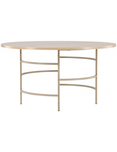 Hagen Rundt Spisebord Metal Mdf H74 ø140 Beige Hvidpudset