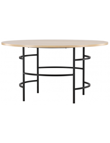 Hagen Rundt Spisebord Metal Mdf H74 ø140 Sort Hvidpudset