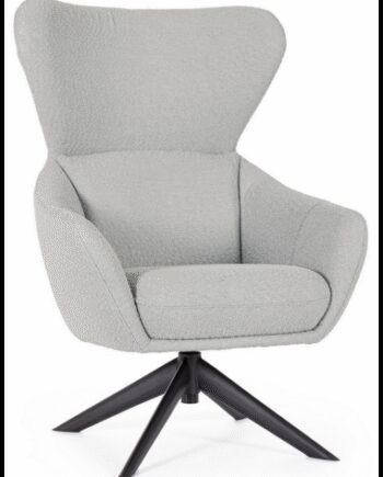 Hailey Lænestol Boucl Polyester H110 Sort Grå