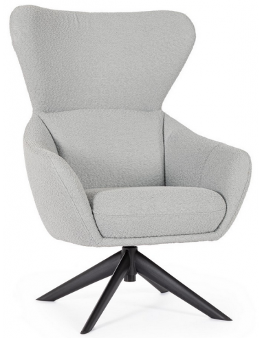 Hailey Lænestol Boucl Polyester H110 Sort Grå