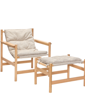 Heritage Lænestol Fodskammel Natur Beige