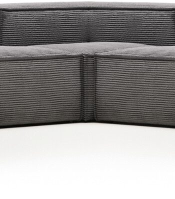 Hjørnesofa Kave Home Blok Fløjl Grå Formet Sofa 290x290