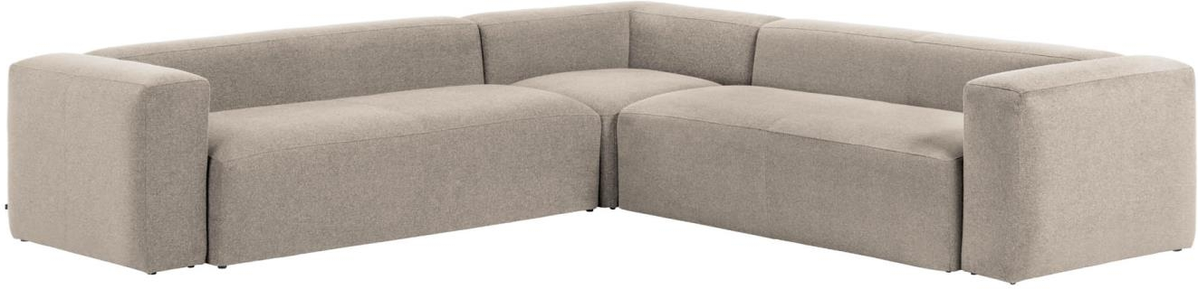 Hjørnesofa Kave Home Blok Serien Formet Sofa Pletafvisende Stof Beige 320x320 Moderne Nordisk Design Til Personer