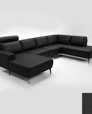 Hjort Knudsen Napoli Sofa Semianilin Læder Semianalin 313 Anthracite
