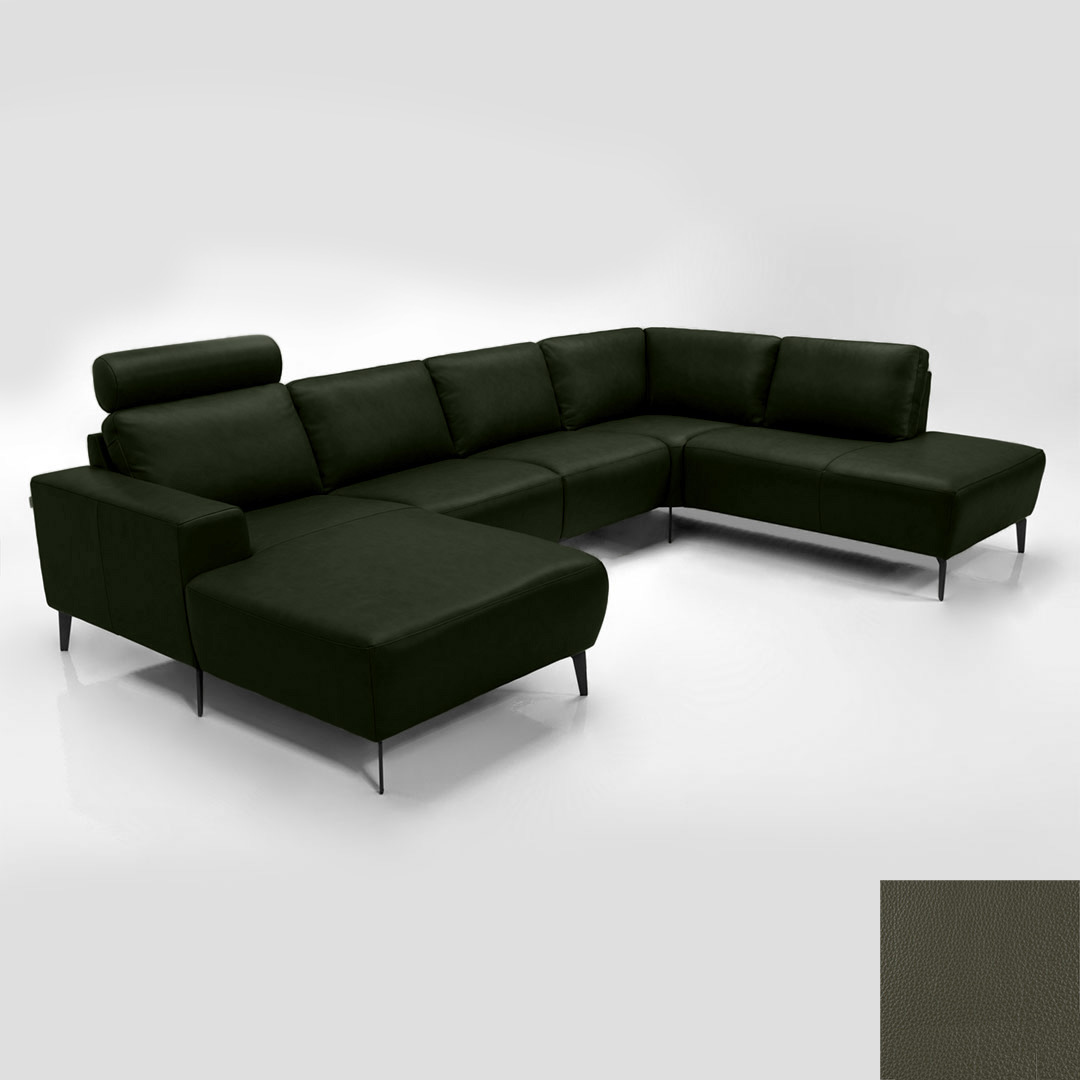 Hjort Knudsen Napoli Sofa Semianilin Læder Semianalin 314 Hunter