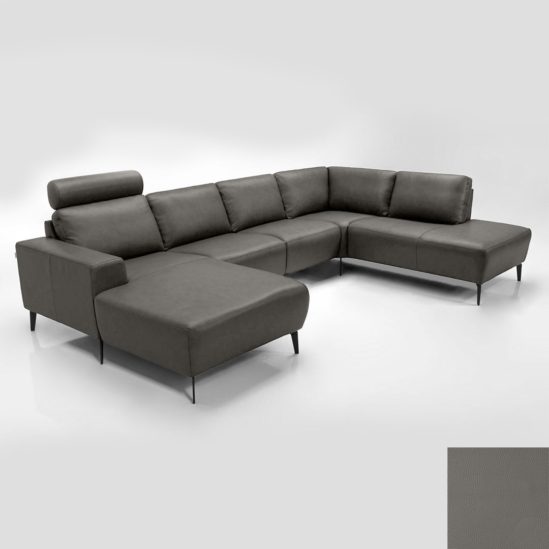 Hjort Knudsen Napoli Sofa Semianilin Læder Semianalin 378 Light Grey