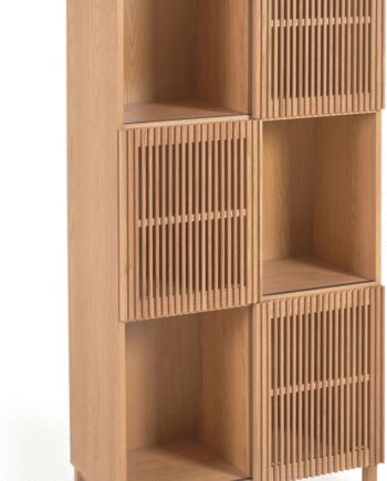 Højskab Reol Kave Home Beyla Natur Egetræsfinish 5x84 5x170 Nordisk Rustik