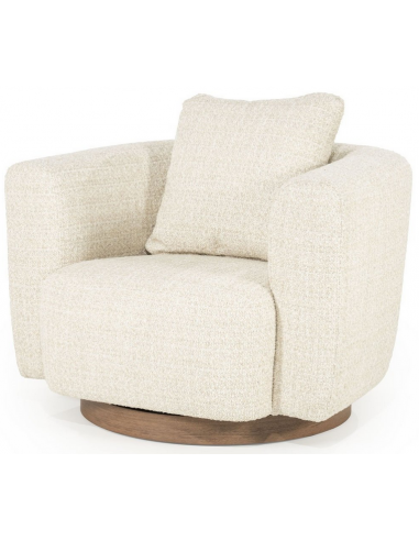 Jordan Lænestol Med Drejefod Træ Boucl H72 Brun Beige