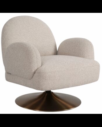Kagney Lænestol Med Drejefod Stål Polyester H78 Brunet Biscotti