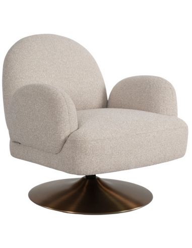 Kagney Lænestol Med Drejefod Stål Polyester H78 Brunet Biscotti