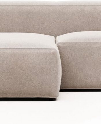 Kave Home Blok Chaiselong Sofa Venstrevendt Beige Pletbestandigt Stof 240x174x69