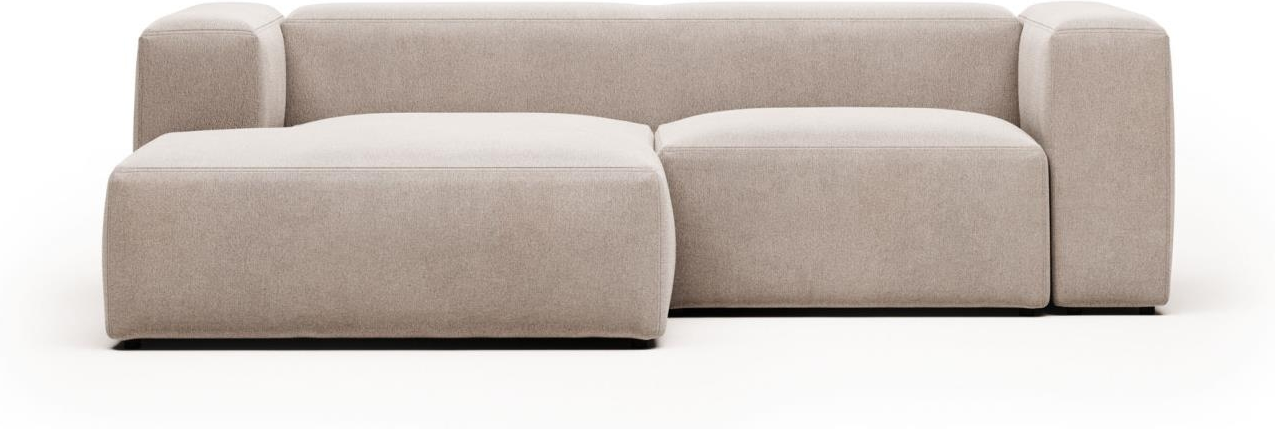 Kave Home Blok Chaiselong Sofa Venstrevendt Beige Pletbestandigt Stof 240x174x69