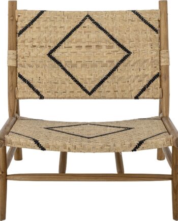 Lænestol Creative Collection Lennox Loungestol Naturfarvet Teak Rattan 75x78x70