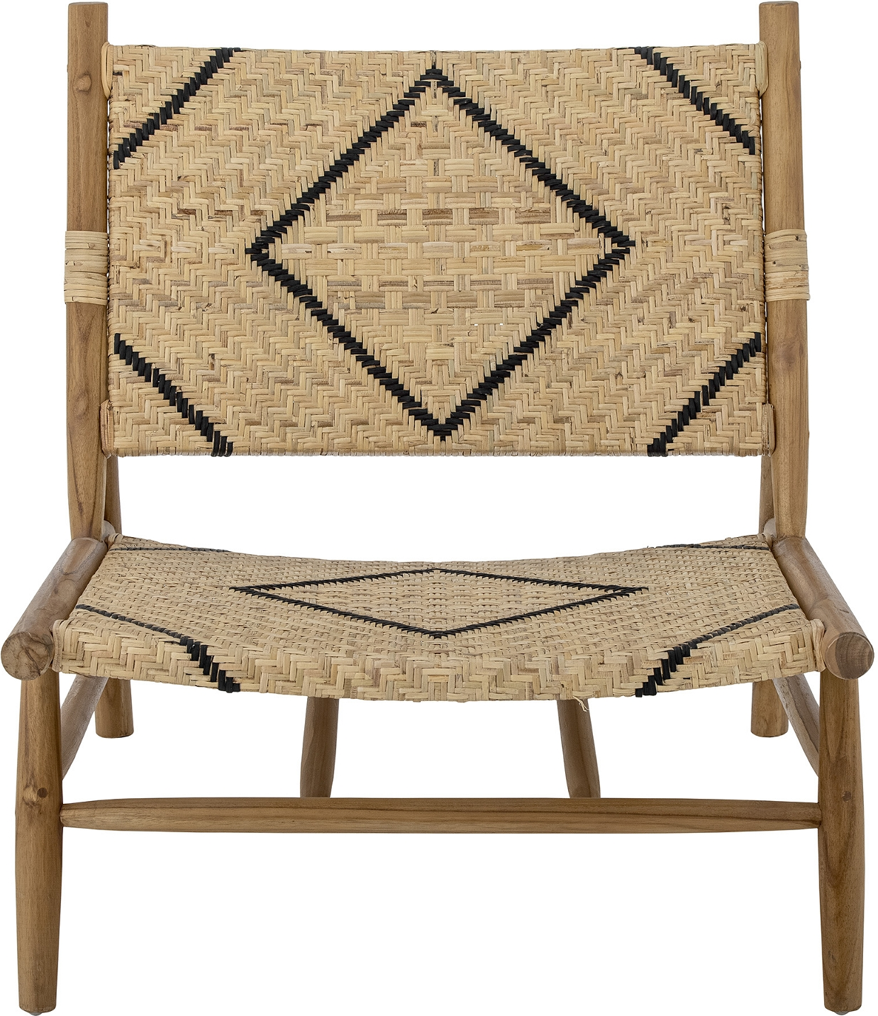 Lænestol Creative Collection Lennox Loungestol Naturfarvet Teak Rattan 75x78x70