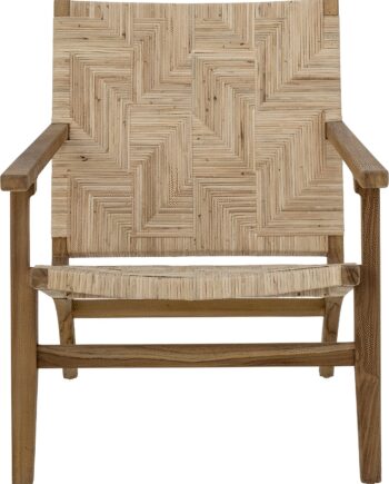 Lænestol Creative Collection Mills Teaktræ Rattan Brun H77b63l76