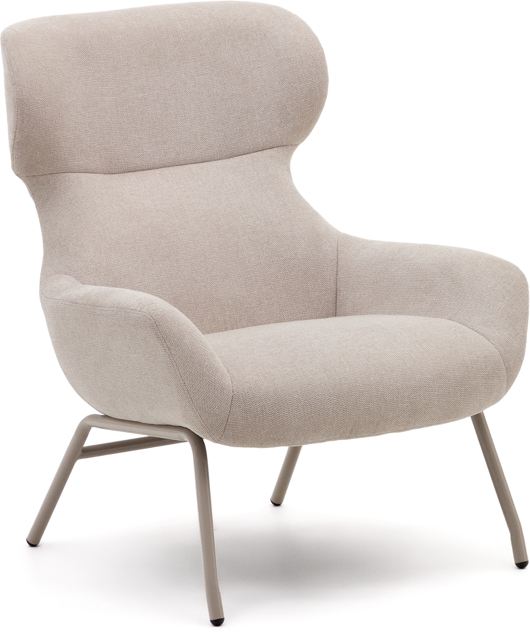 Lænestol Kave Home Belina Beige Chenille Med Lysegrå Stålben H97xb78xl86