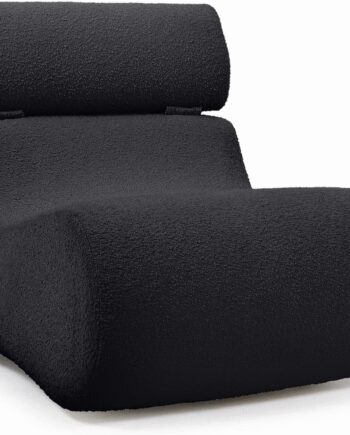 Lænestol Kave Home Club Sort Shearling Stof Moderne Polstret Loungestol