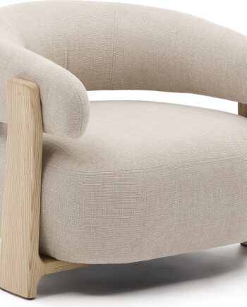 Lænestol Kave Home Granite Beige Chenille Fsc Certificeret Asketræ