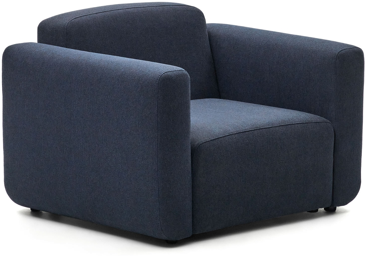 Lænestol Kave Home Neom Blå Tekstil Loungestol Modulær Nordisk Design H78xb89xl113