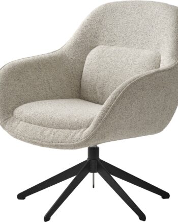 Lænestol Nordique Design Lynn H85 5xb73 5xd75 Råhvid Sort Stof Metalstel