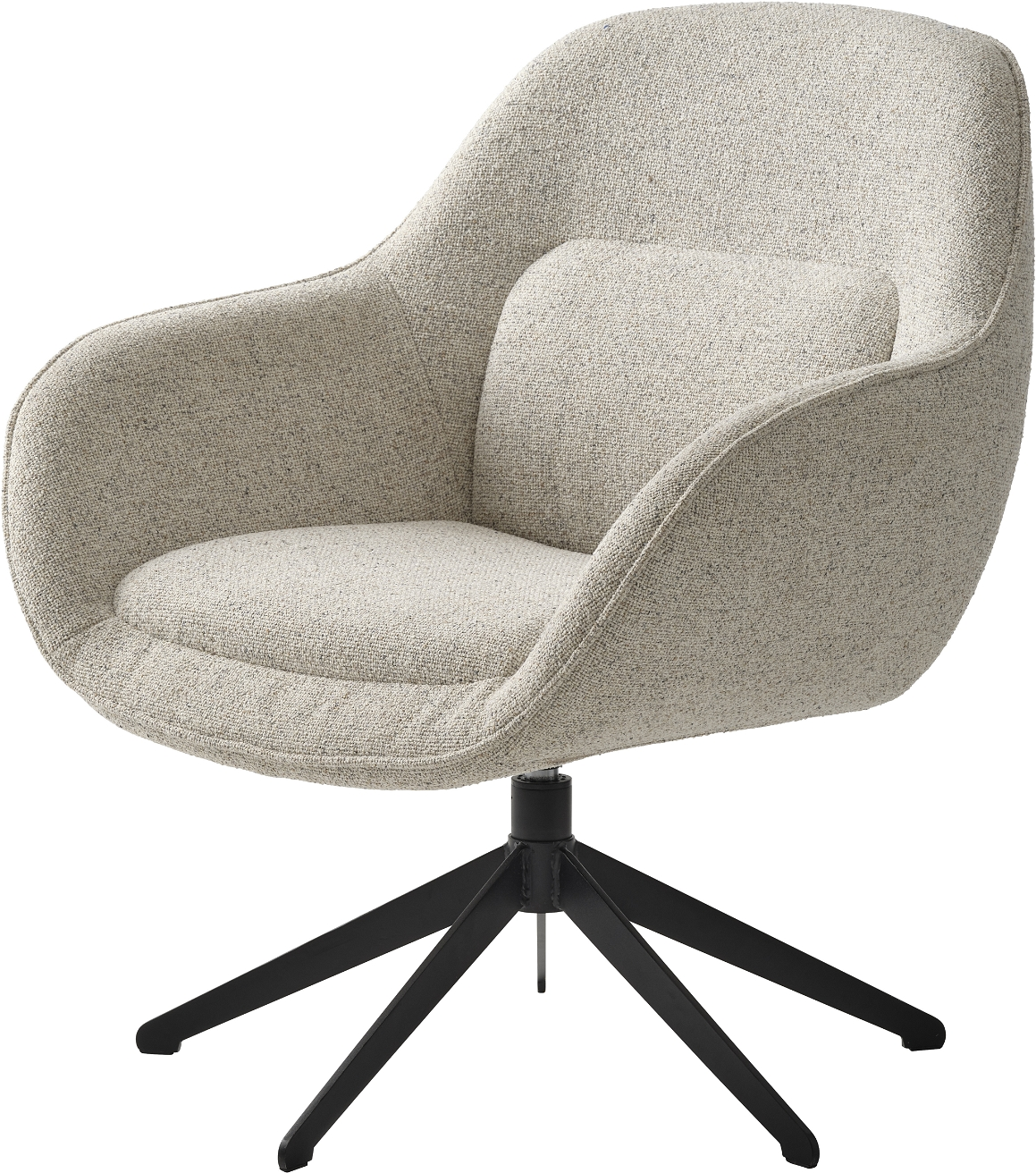 Lænestol Nordique Design Lynn H85 5xb73 5xd75 Råhvid Sort Stof Metalstel