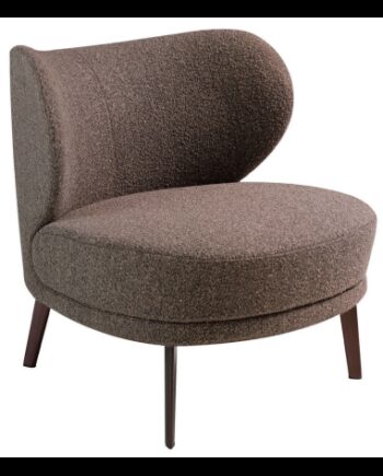 Lænestol Stål Boucl Polyester H76 Brun Metallic Brun