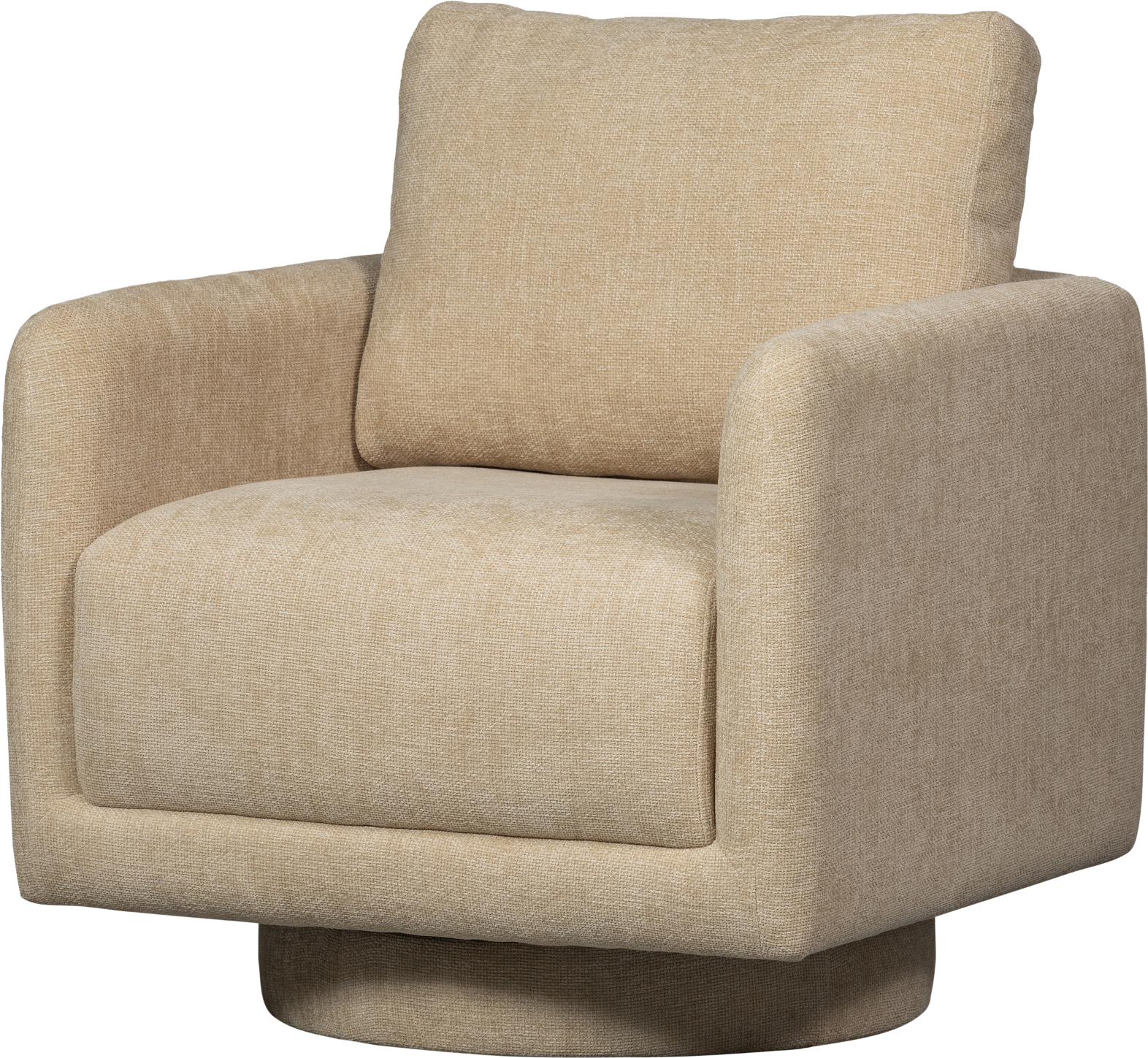 Lænestol Woood Oscar Natur Chenille Polyester Med Drejefunktion Ergonomisk Armlæn