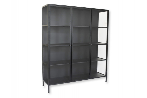 Lønstrup Vitrineskab Metal 135x40x160 Sort