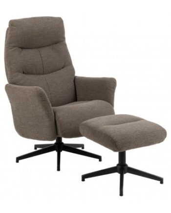 London Rotrbar Lænestol Med Skammel Metal Polyester H112 Sort Taupe