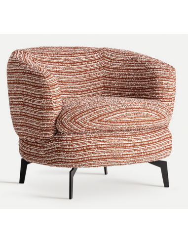 Lopi Lænestol Metal Polyester H71 Sort Meleret Terracotta
