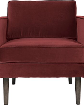 Loungestol Broste Copenhagen Wind Rød Velour Lænestol H74 B84 L88