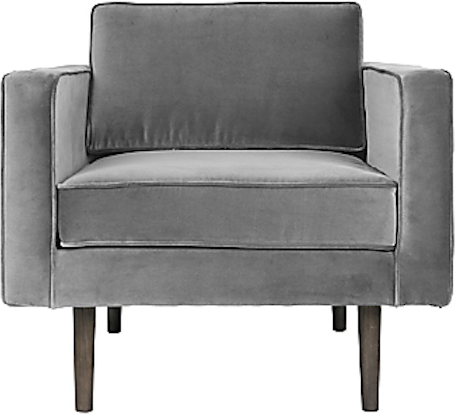 Loungestol Lænestol Broste Copenhagen Wind Grå Velour H74xb84xd88