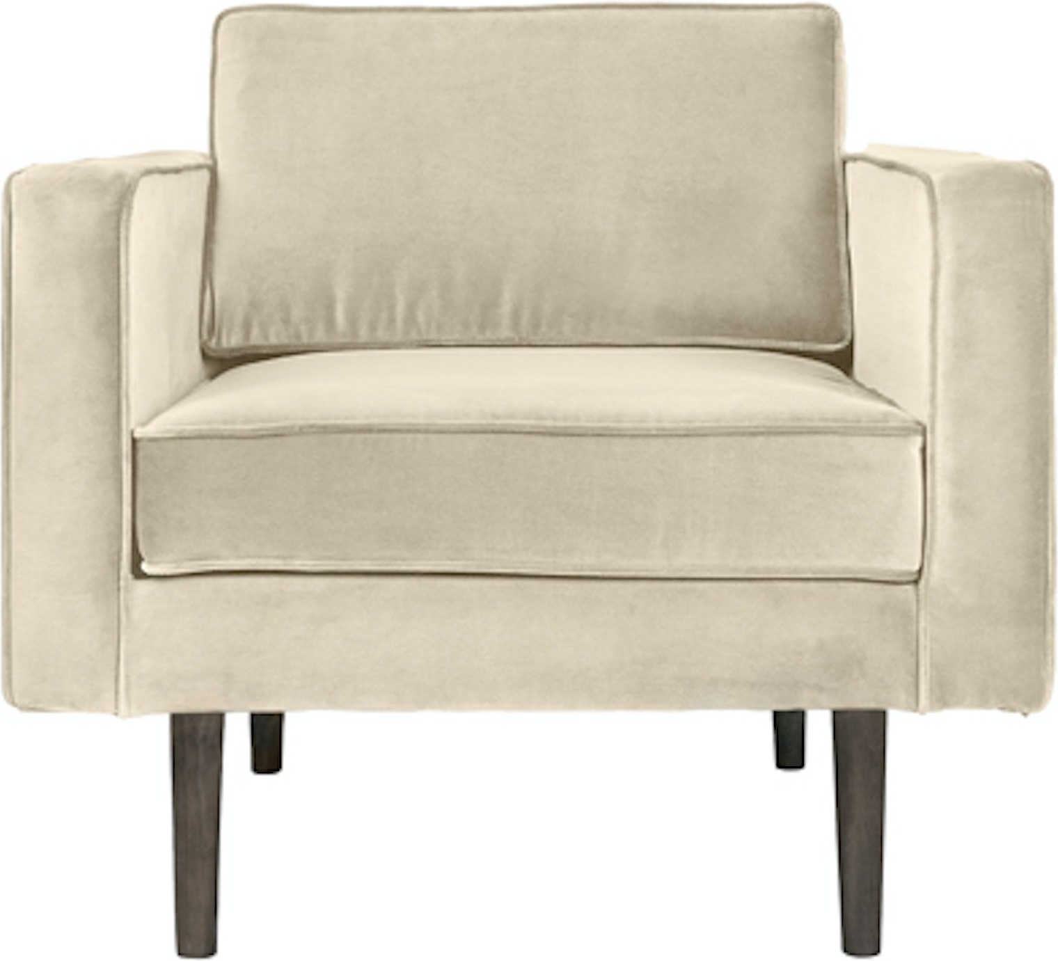Loungestol Lænestol Broste Copenhagen Wind Hvid Velour Ergonomisk Design H74xb84xl88
