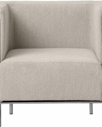 Loungestol Lænestol Kristina Dam Modernist Beige Boucl Med Rustfrit Stål