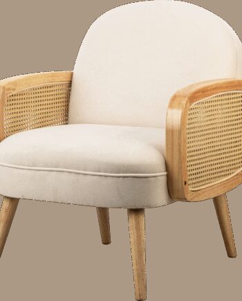 Loungestol Lænestol Nordlys Furniture Calvi Beige Stof Fsc Certificeret Træ Ergonomisk Høj Ryg