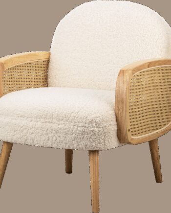 Loungestol Lænestol Nordlys Furniture Calvi Hvidt Oeko Tex Stof Med Fsc Træben