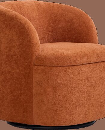 Loungestol Lænestol Nordlys Furniture Halmstad Dyb Rød Stof Med Roterbar Base Skandinavisk Design
