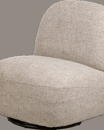 Loungestol Lænestol Nordlys Furniture Kampala Grå Stof Drejeligt Sortlakeret Stel Oeko Tex Certificeret