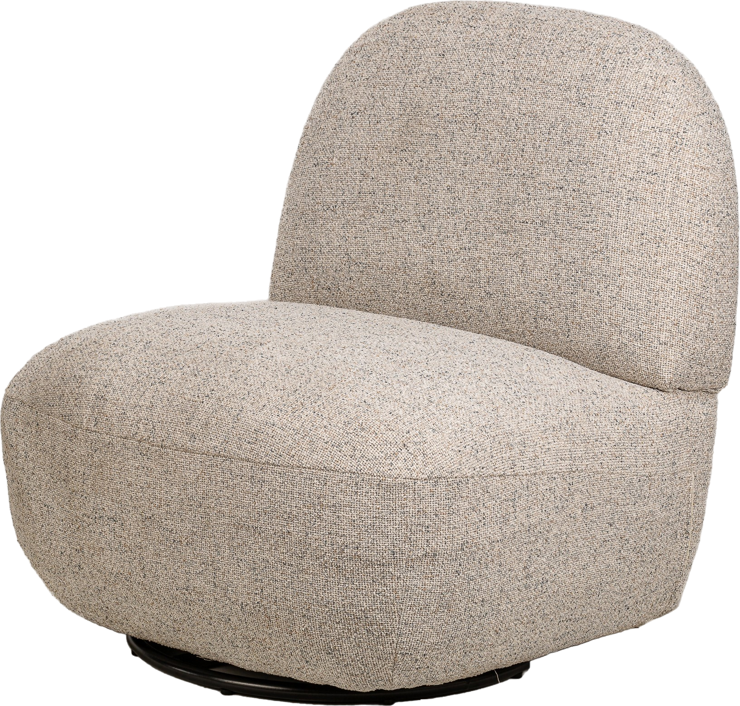 Loungestol Lænestol Nordlys Furniture Kampala Grå Stof Drejeligt Sortlakeret Stel Oeko Tex Certificeret