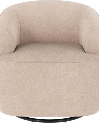 Loungestol Lænestol Rowico Dermot Rita Lysebeige Med 360 Drej Vippefunktion Ergonomisk Slidstærk Polyester Dansk Design