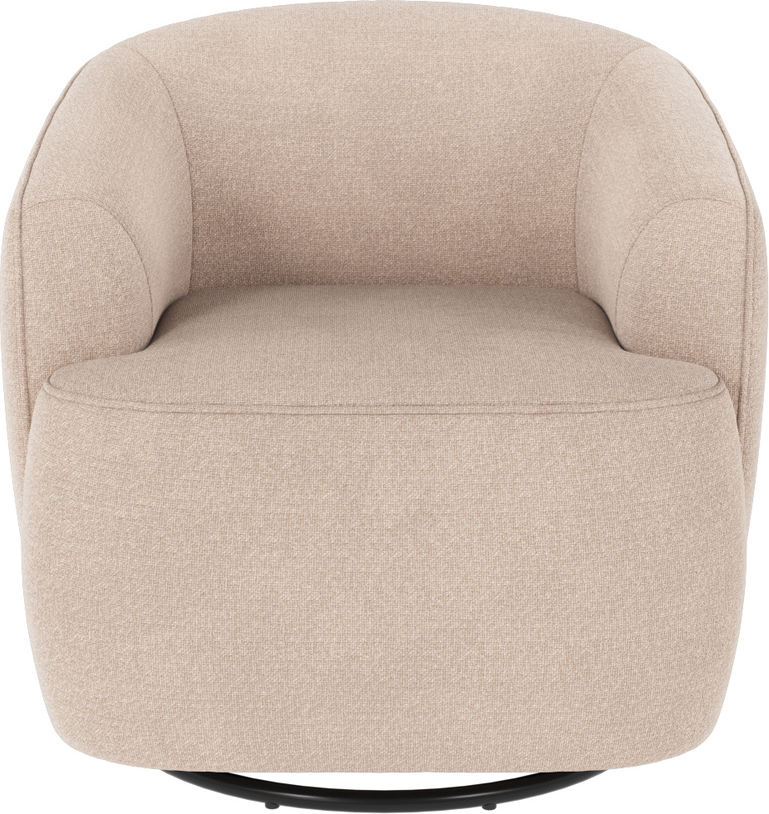 Loungestol Lænestol Rowico Dermot Rita Lysebeige Med 360 Drej Vippefunktion Ergonomisk Slidstærk Polyester Dansk Design