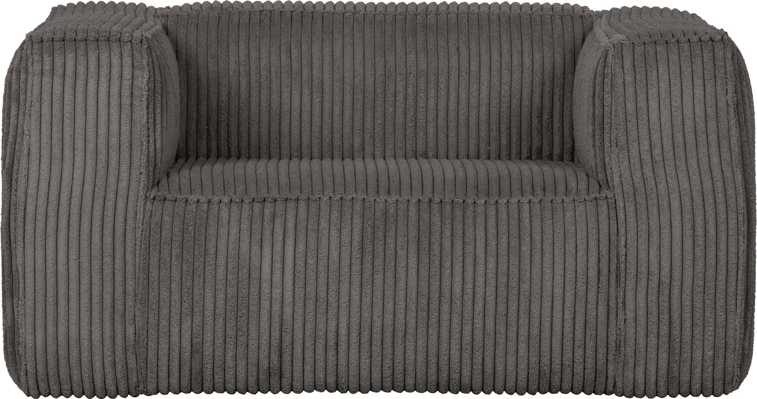 Loungestol Lænestol Woood Exclusive Bean Mørkegrå Ribstribet Polyester Med Fsc Treramme H74xb146xd98