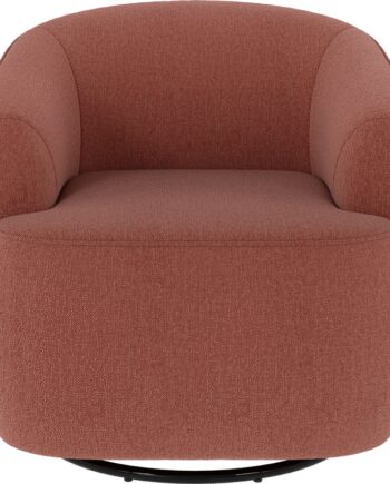 Loungestol Rowico Dermot Lænestol Rød Brenda Polyester 360 Drejefunktion Sort Metalfod