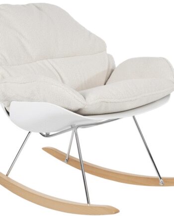 Loungestol Studio White Rocky Lænestol Perlemor Stof Bøgtræ Jern B76d98h84