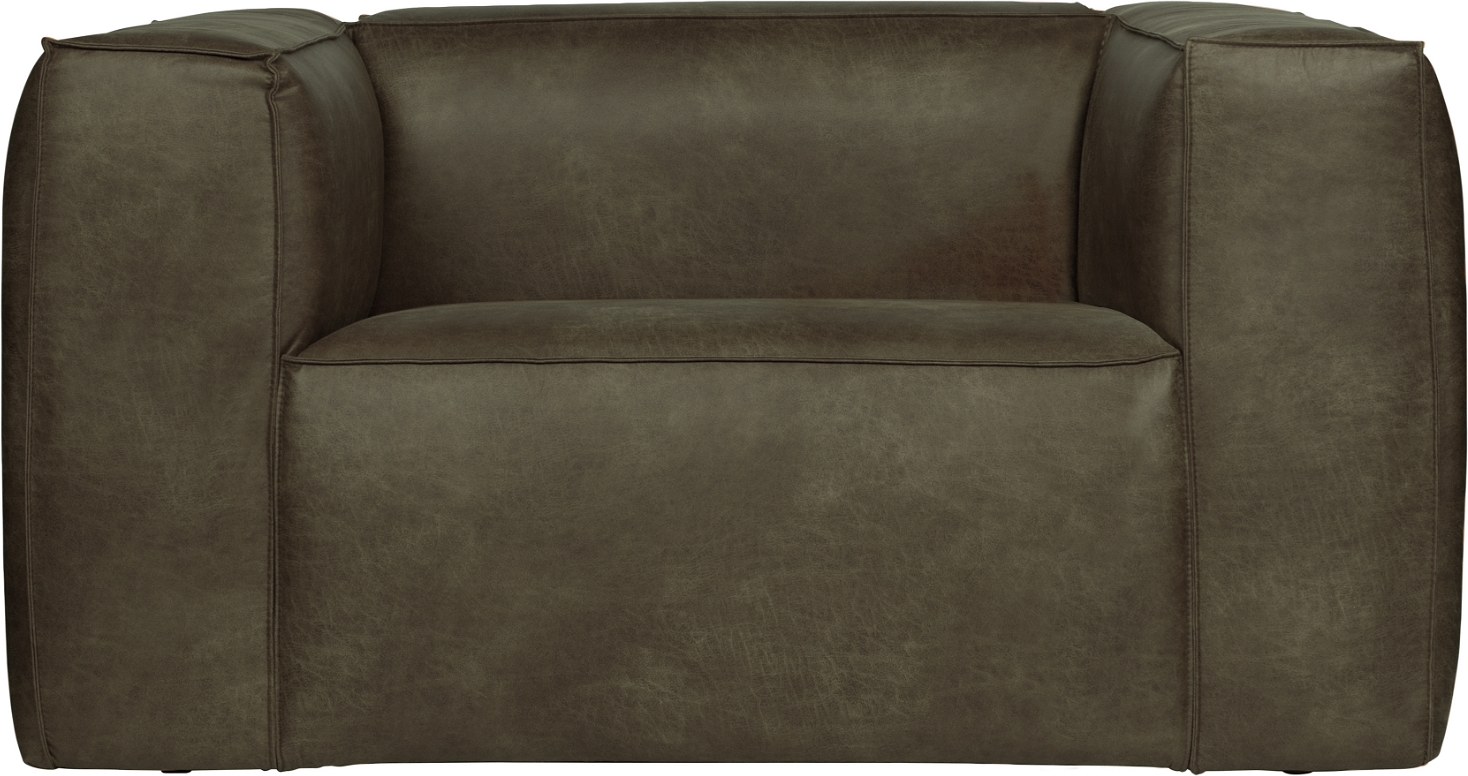 Loungestol Woood Bean Grøn Lænestol Med Læderlook Fsc Certificeret Træ ø14698