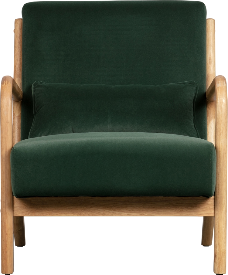 Loungestol Woood Mark Grøn Retro Chik Lænestol Mat Fløjl Polyester